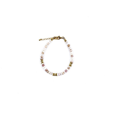 Bracelet en argent et Opale rose des Andes