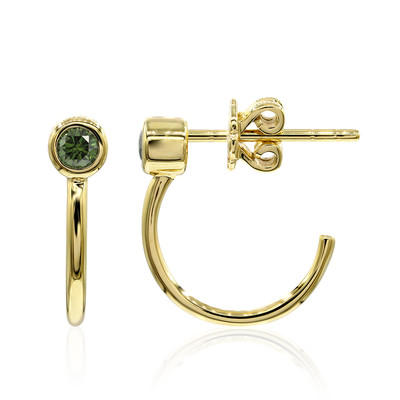 Boucles d'oreilles en or et Diamant VS1 vert (Annette)