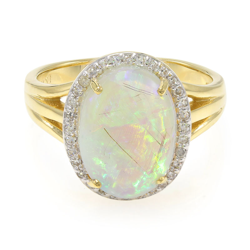 Bague en or et Opale cristal de Lightning Ridge-5315YH | Juwelo ...