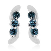 Boucles d'oreilles en argent et Diamant bleu I3