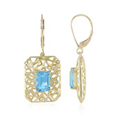 Boucles d'oreilles en or et Topaze bleu Suisse (Ornaments by de Melo)