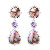 Boucles d'oreilles en argent et Opale mosaïque rose (Dallas Prince Designs)