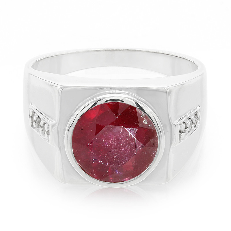 Rubis cyanite bague femme argent taille 52