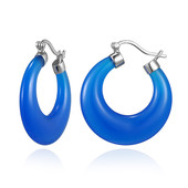 Boucles d'oreilles en argent et Agate bleue