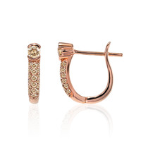 Boucles d'oreilles en or et Diamant rose de France SI1 d'Argyle 
