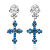 Boucles d'oreilles en argent et Apatite bleu néon (Dallas Prince Designs)