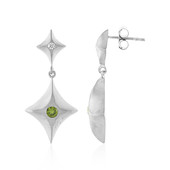 Boucles d'oreilles en argent et Zircon de Ceylan vert (MONOSONO COLLECTION)