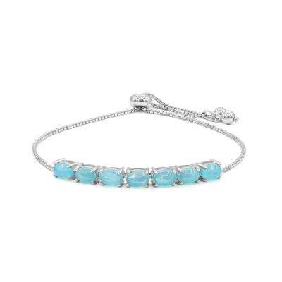 Bracelet en argent et Opale bleu Caraïbes