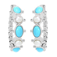 Boucles d'oreilles en argent et Turquoise Sleeping Beauty (Dallas Prince Designs)