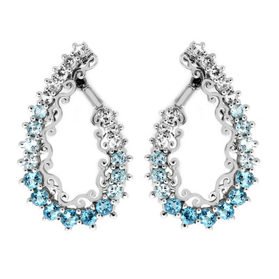 Boucles d'oreilles en argent et Topaze bleu Suisse (Dallas Prince Designs)