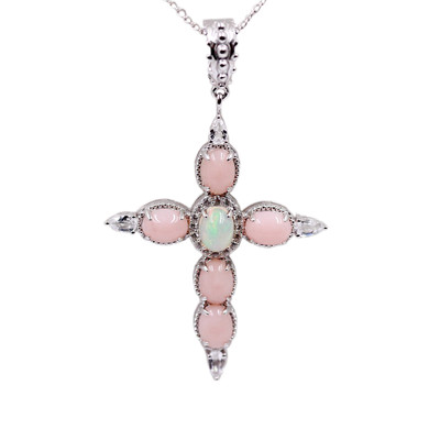 Collier en argent et Opale rose (Dallas Prince Designs)