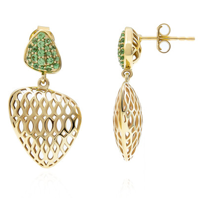 Boucles d'oreilles en or et Grenat Tsavorite (Ornaments by de Melo)