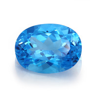  Topaze bleu Suisse (gemme et boîte de collection)