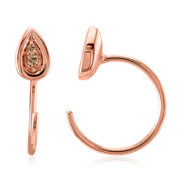 Boucles d'oreilles en argent et Diamant rose de France SI1 d'Argyle 