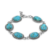 Bracelet en argent et Turquoise bleue de Mohavie (Art of Nature)