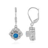 Boucles d'oreilles en argent et Opale bleue d'Éthiopie