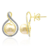 Boucles d'oreilles en or et Perle dorée des mers du sud (TPC)