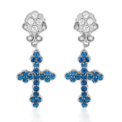 Boucles d'oreilles en argent et Apatite bleu néon (Dallas Prince Designs)
