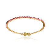 Bracelet en or et Spinelle rouge de Birmanie