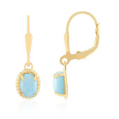 Boucles d'oreilles en argent et Opale bleu Caraïbes