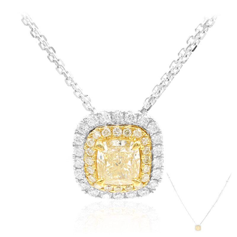 queso efecto atómico Collier en or et Diamant jaune-2861IS | Juwelo Bijouterie