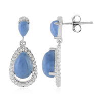 Boucles d'oreilles en argent et Opale bleue