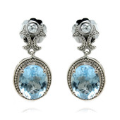Boucles d'oreilles en argent et Topaze bleu ciel (Dallas Prince Designs)