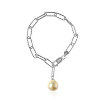 Bracelet en argent et Perle dorée des mers du Sud Kabira (TPC)