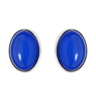 Boucles d'oreilles en argent et Ambre bleue de Colombie (dagen)