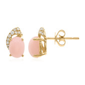 Boucles d'oreilles en or et Opale rose