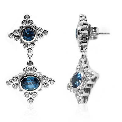 Boucles d'oreilles en argent et Topaze bleu de Londres (Dallas Prince Designs)