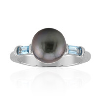 Bague en argent et Perle de culture de Tahiti (TPC)