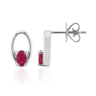 Boucles d'oreilles en argent et Rubis de Birmanie (Pallanova)