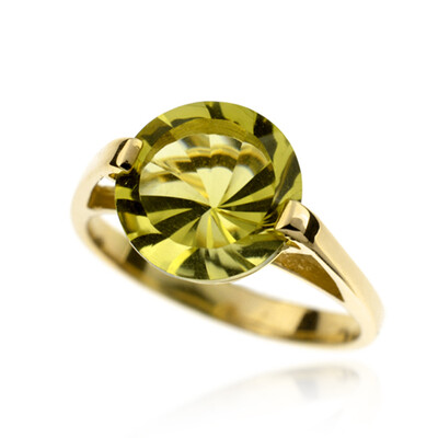 Bague en or et Citrine jaune citron (dagen)