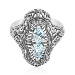 Bague en argent et Topaze bleu ciel