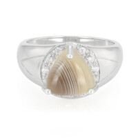 Bague pour homme en argent et Agate du Botswana