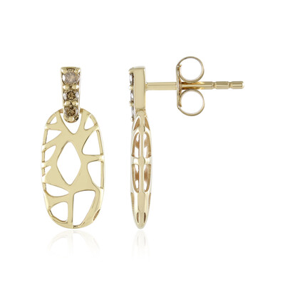 Boucles d'oreilles en or et Diamant champagne I2 (Ornaments by de Melo)