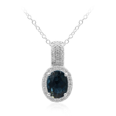 Collier en argent et Topaze bleu de Londres