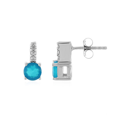 Boucles d'oreilles en argent et Opale bleue d'Éthiopie