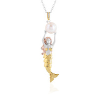 Collier en argent et Perle blanche de culture d'eau douce (Gems en Vogue)