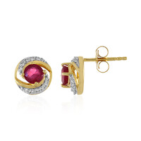 Boucles d'oreilles en argent et Rubis de Madagascar