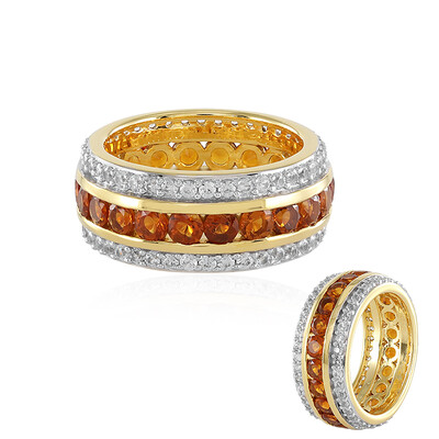 Bague en argent et Citrine brandy