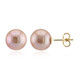 Boucles d'oreilles en argent et Perle Ming de couleur pourpre (TPC)