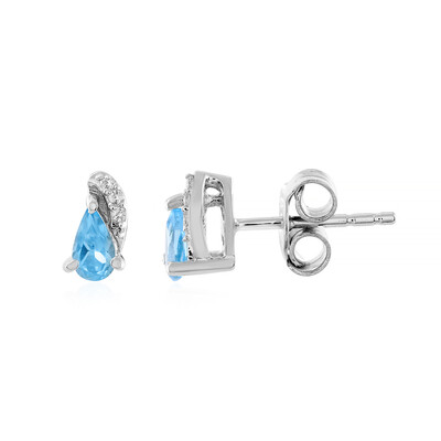 Boucles d'oreilles en argent et Topaze bleu Suisse