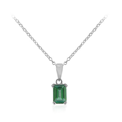 Collier en argent et Topaze vert papillon