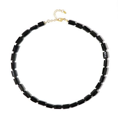 Collier en argent et Tourmaline noire