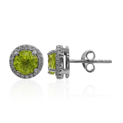 Boucles d'oreilles en argent et Péridot de Birmanie