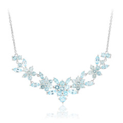 Collier en argent et Topaze bleu ciel
