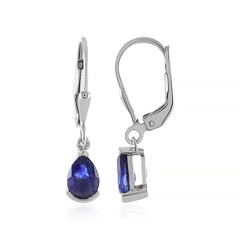 Boucles d'oreilles en argent et Saphir bleu de Madagascar