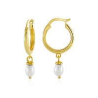 Boucles d'oreilles en argent et Perle blanche de culture d'eau douce
